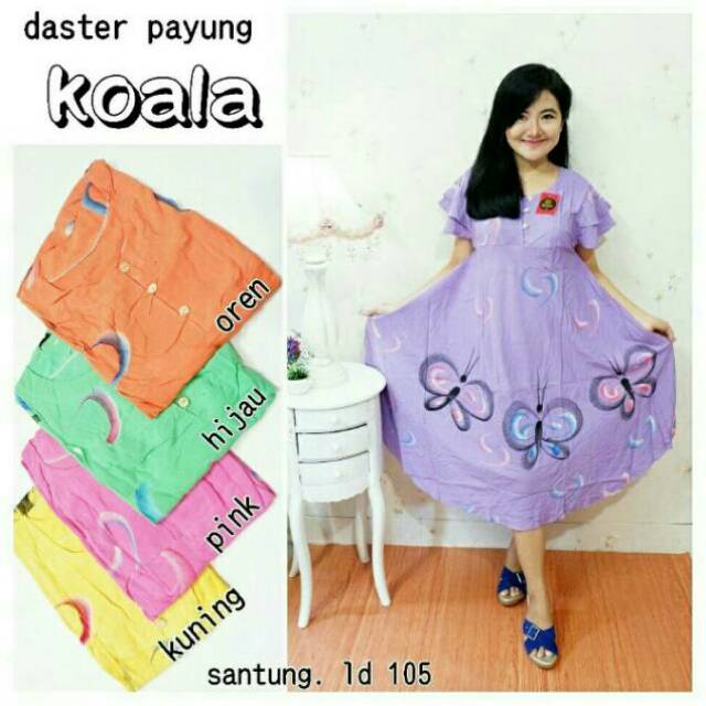 Daster payung belimbing koala kancing depan baju tidur Daster payung belimbing koala kancing depan baju tidur