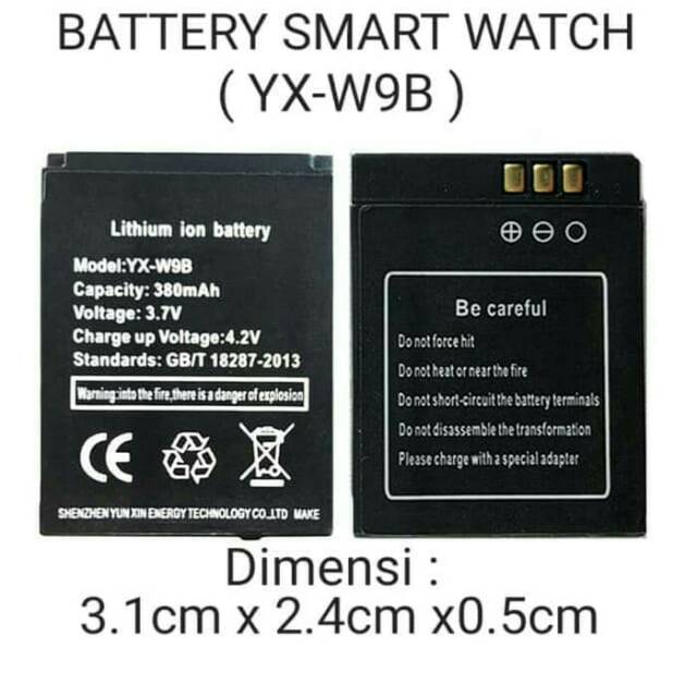 Baterai Battery ORIGINAL Smart Watch LQ-S1 YX-W9B QW09 W8 V8 X6 M9 S1
