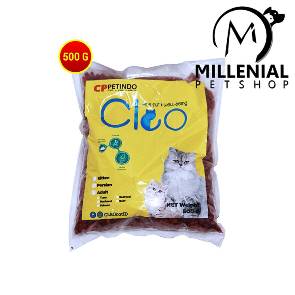 Makanan Kucing Cleo Tuna &amp; Salmon Adult Repack 500gr Cat Food 500 gr