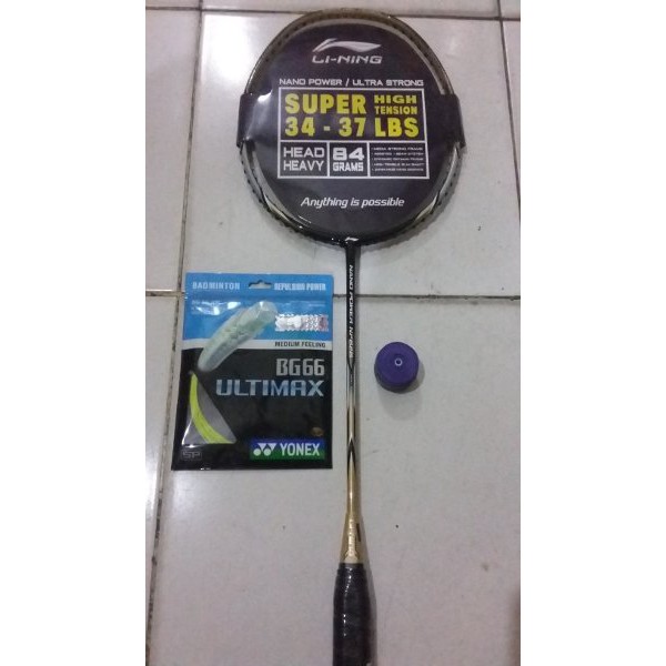 LI NING NANO POWER NP 828 SUPER HIGH TENSION 34-37LBS HEAD HEAVY 84G BO73 CN BAT