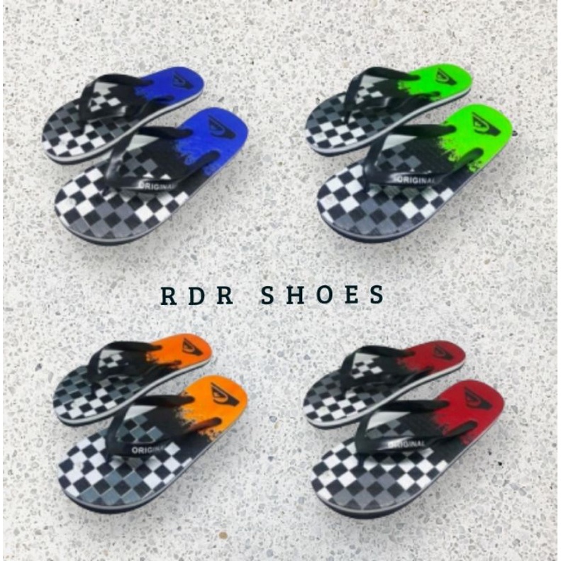 RDR sandal pria jepit motif catur