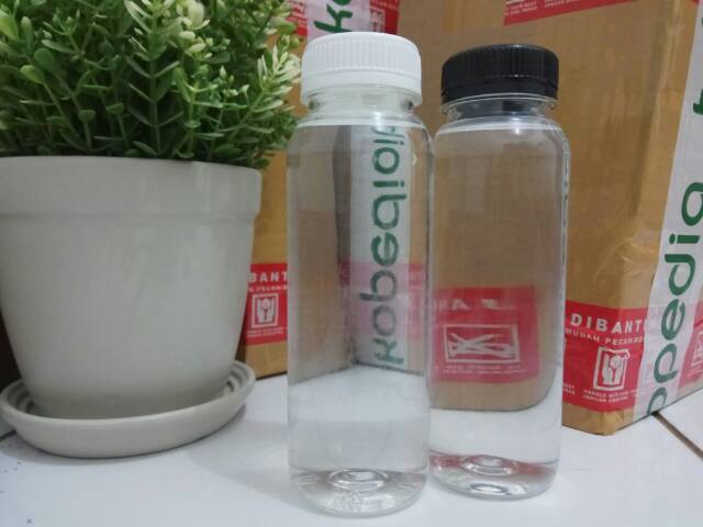 Botol Plastik 250 ml Botol Kale Murah - Botol Minuman. Tutup Wideneck [Grab/Gosend]