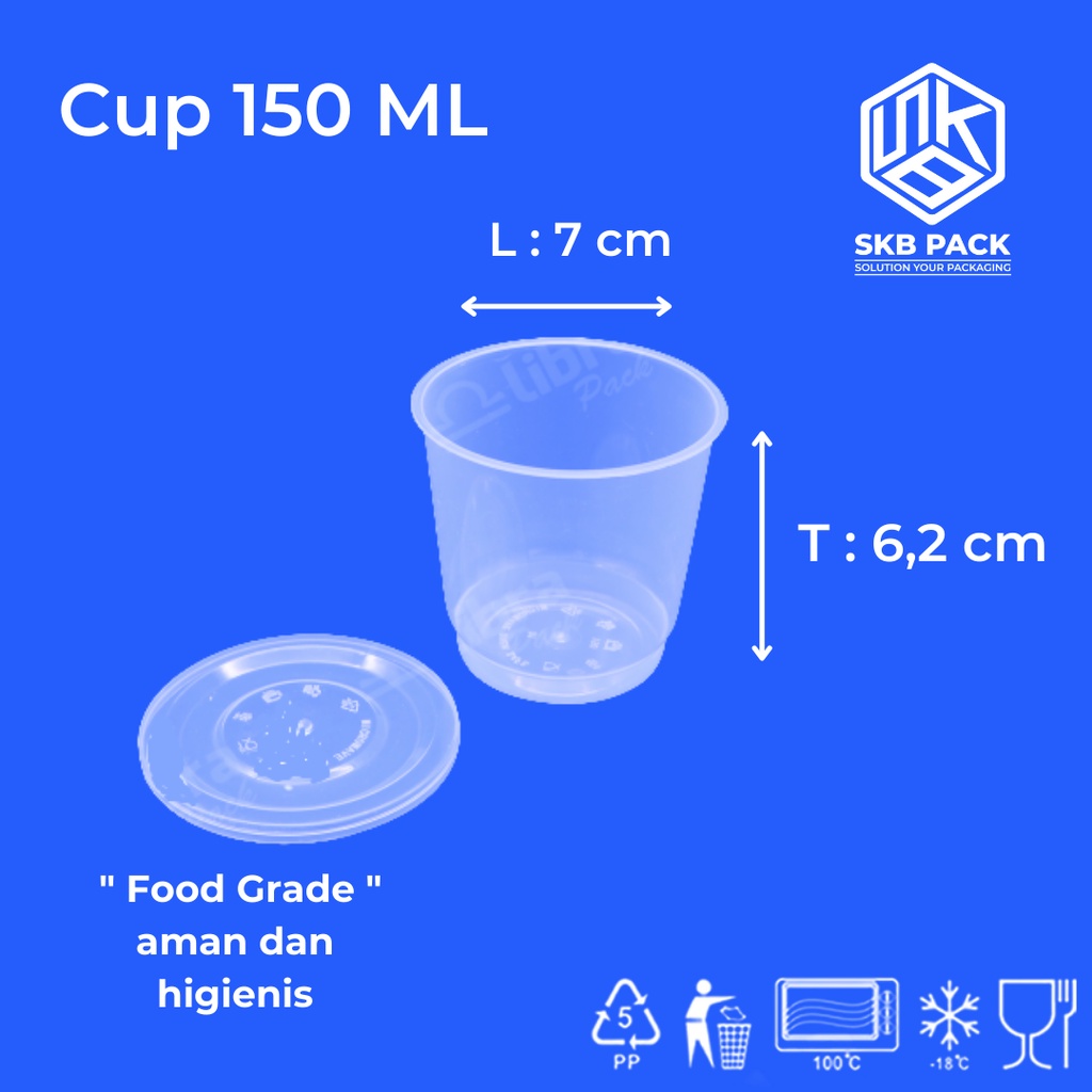 Cup Puding 150ml (Cup Selai/Cup Sambel/Cup Slime/Thinwall)