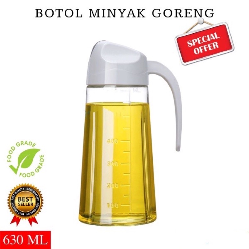 Oil Pot Minyak Botol Kaca 630 ML Tebal / Tempat Minyak Botol  Transparant Murah