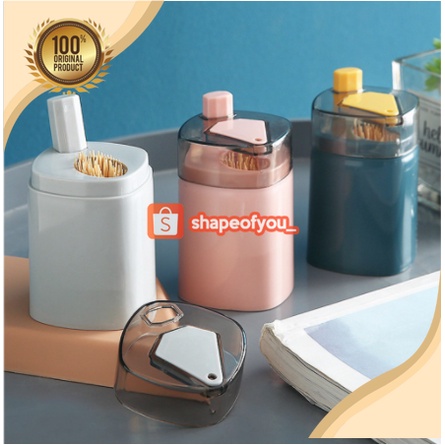 Tempat Wadah Tusuk Gigi Otomatis Unik Lucu / Tusukgigi Automatic Toothpick Holder Untuk Meja Makan Dapur Serbaguna Modern Minimalis Tooth Pick Dispenser Mini Murah Pink Abu Hijau