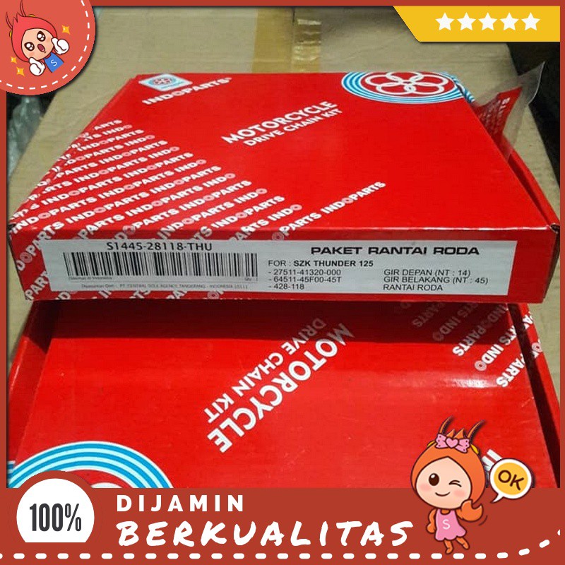Gir Set / Gear Set Suzuki Suzuki Thunder 125 Asli Original Indoparts Sparepart Motor Murah