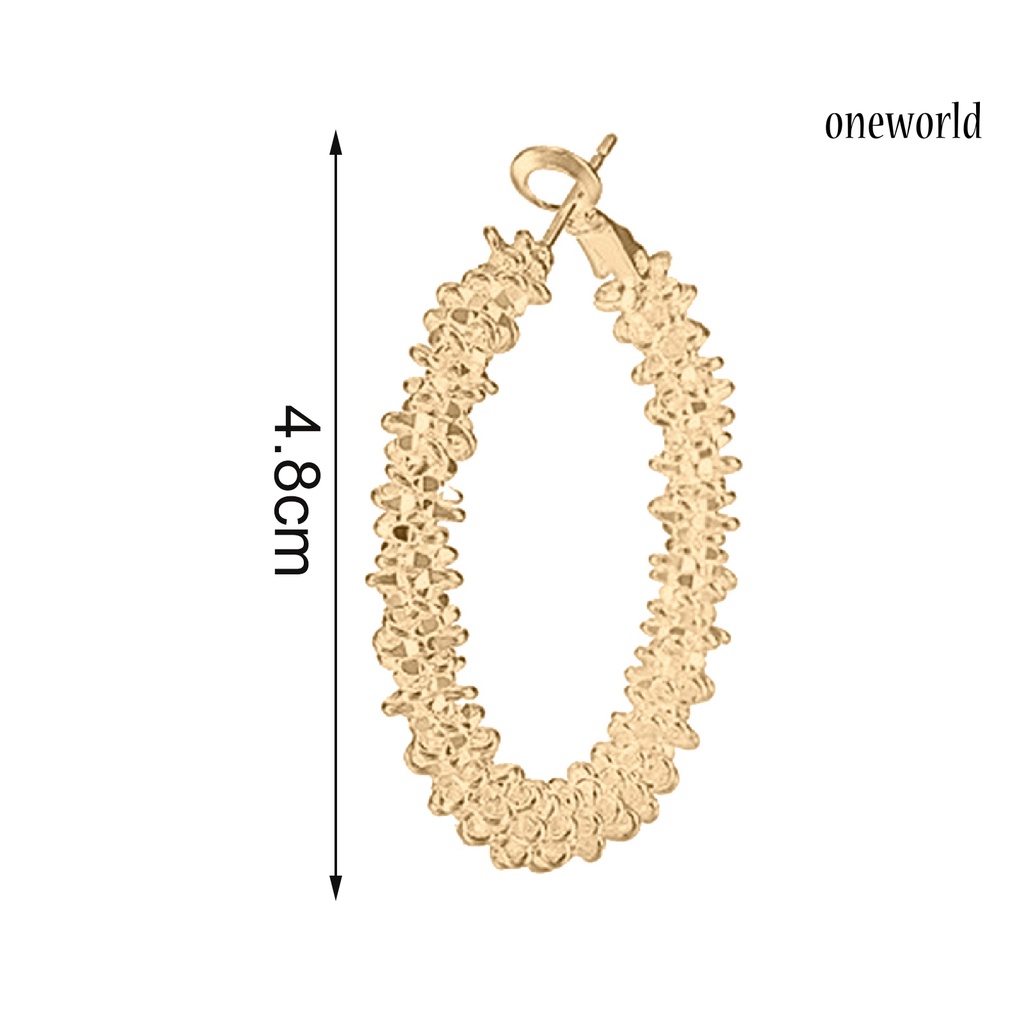 OW# 1Pair Hoop Earrings Lightweight Fashion Alloy Irregular Knotted Round Circle Hoop Earrings for Women