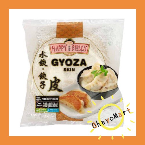 Happy Belly Frozen Gyoza Skin / Kulit Pangsit / Kulit Dumpling 300grm