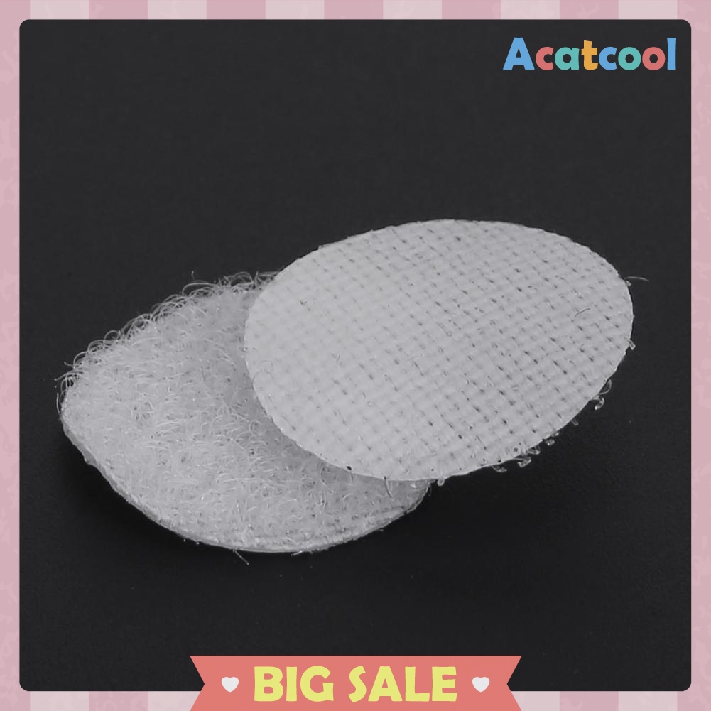 100 Pairs Dots Sticker Hook Loop Double-Sided Self-Adhesive Nylon Tape Snap