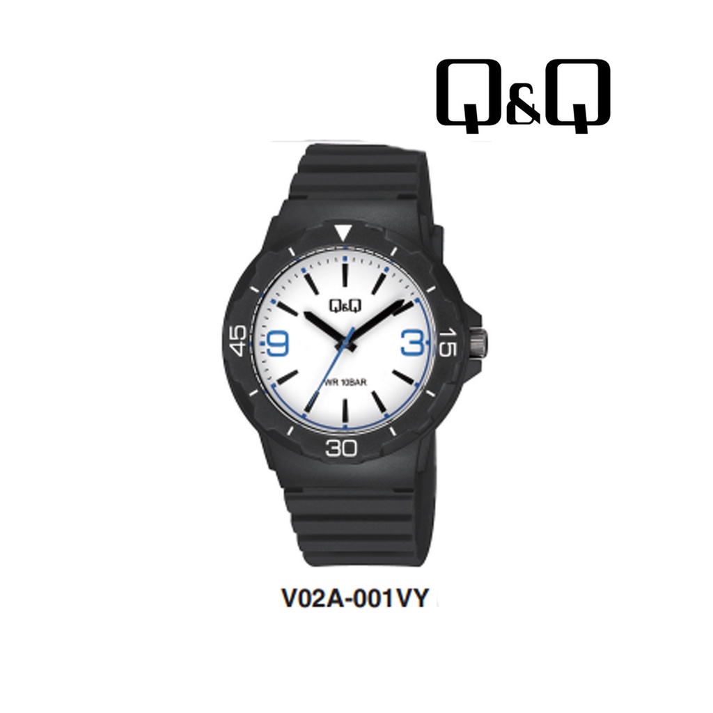 SALE Jam Tangan Pria Casual Sporty Stylist Rubber Analog Original Q&amp;Q QNQ QQ V02A Series