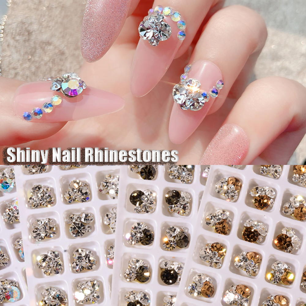 Mxbeauty 5pcs / Set Kristal Berlian Imitasi 3d Untuk Dekorasi Nail Art / Manicure Diy