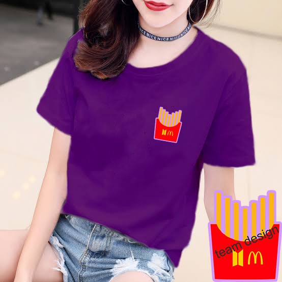 YOURSTYLE1119 - KAOS KARAKTER FRENCH FRIES BAJU KAOS WANITA DISTRO UNISEX OVERSIZE JUMBO KEKINIAN