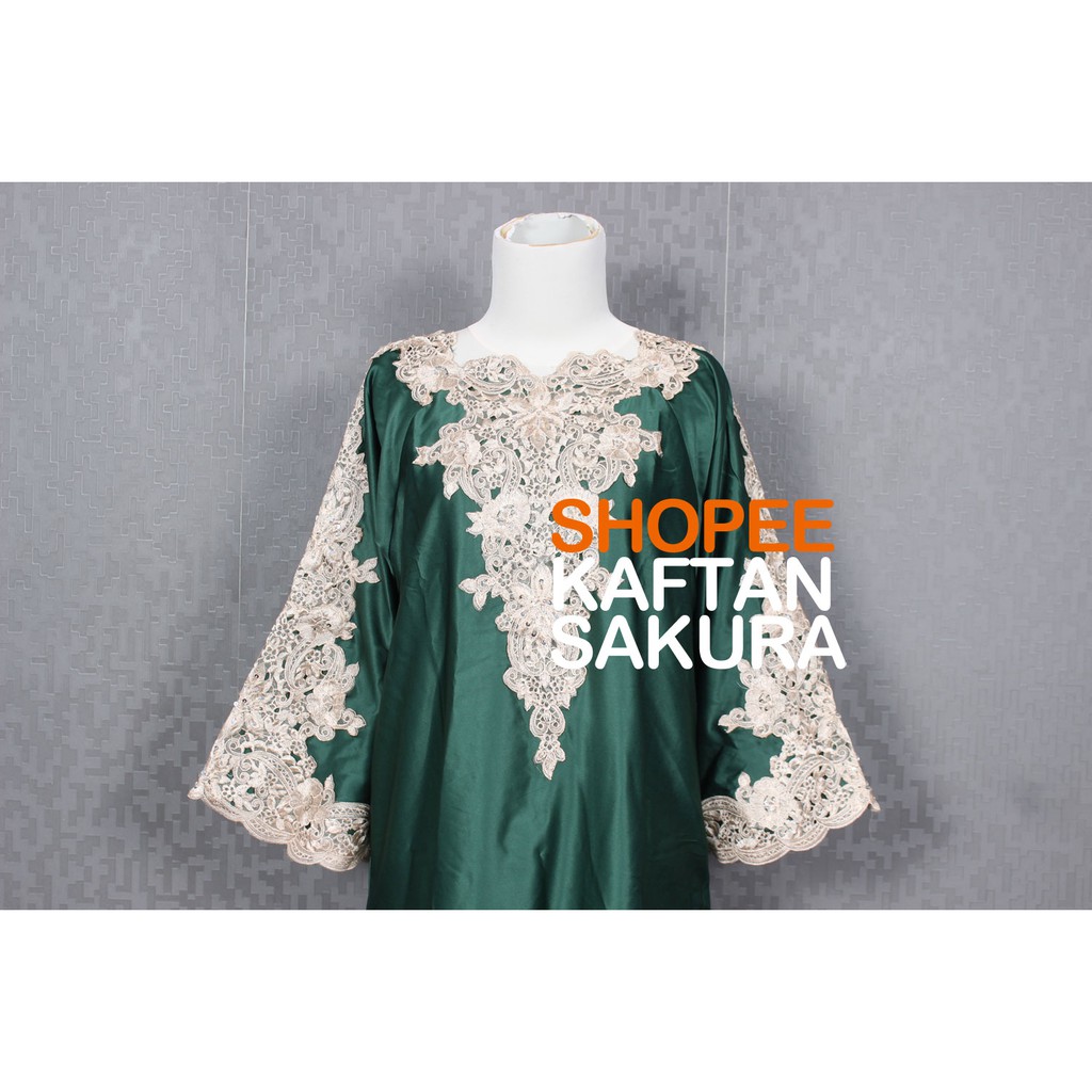 Kaftan Wanita Bordir Pesta Warna Hitam Putih Pink Bahan Kaftan Wanita Bordir Pesta Warna Hitam Putih Pink Bahan