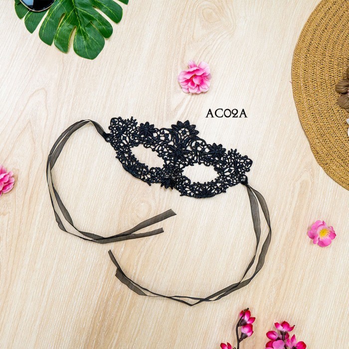

MURAH MERIAH AKSESORIS TOPENG RENDA LACE SEXY PESTA PARTY HALLOWEN MASK HITAM AC02A