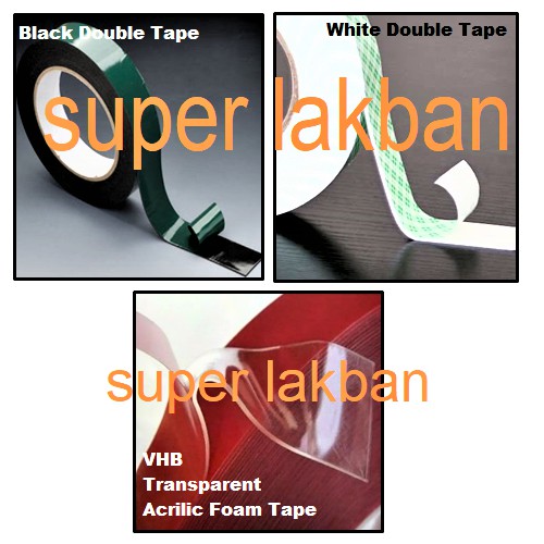 Double Tape Foam Busa 24mm X 5M Brand Pollak Bahan Perekat Berkualitas Foam Hitam dan Putih