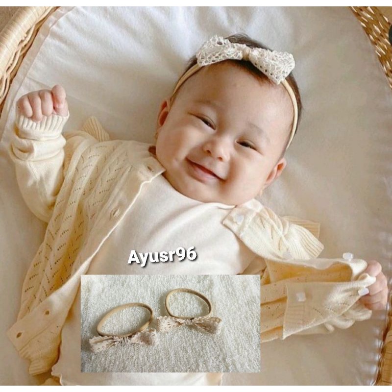 0-3 thn | Bandana bayi premium import pita dan bunga gemes anak perempuan