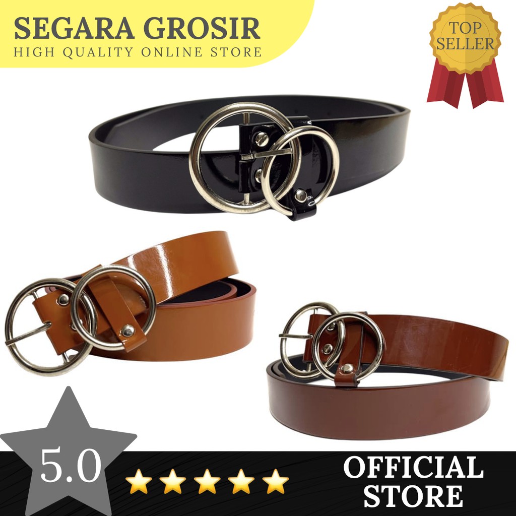 IKAT PINGGANG WANITA WOMEN BELT DOUBLE RING PREMIUM GESPER LEATHER KULIT IKAT PINGGANG SABUK CEWE KULIT PU LEATHER RINGAN DOUBLERING TERMURAH MURAH GROSIR IMPOR IMPORT ORIGINAL BRANDED GESPER BAN PINGANG GASPER PEREMPUAN ENTENG AKSESORIS ORI MODIS FASHION