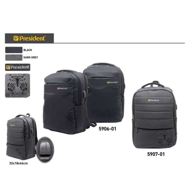 Tas Kerja Tas Ransel Laptop USB Backpack Original President