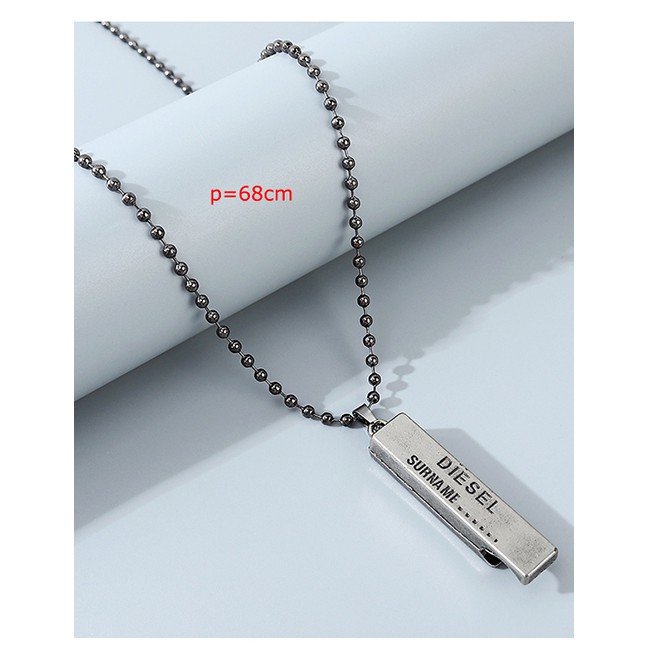 LRC Kalung Fashion Black Whistle Letter Geometric Alloy Mens Necklace Y64603