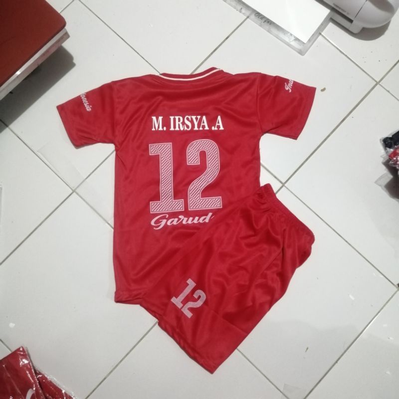 GRATIS SABLON NAMA/BISA COD/BAYAR DI TEMPAT/ BAJU JERSEY SEPAK BOLA TIMNAS ANAK LAKI 2-13THN/ BAJU JERSEY TERBARU 2022 P. ARHAN/ TERLARIS /TERBARU