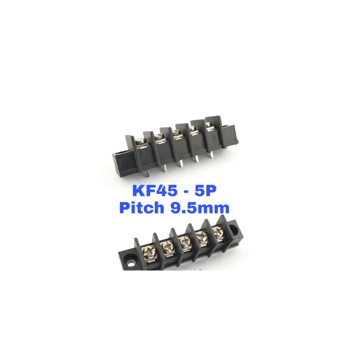 Terminal Block Hitam 5P PCB 5 P KF45 5 Pin KF 45 With Ears Kuping 9.5mm 9.5 mm blok