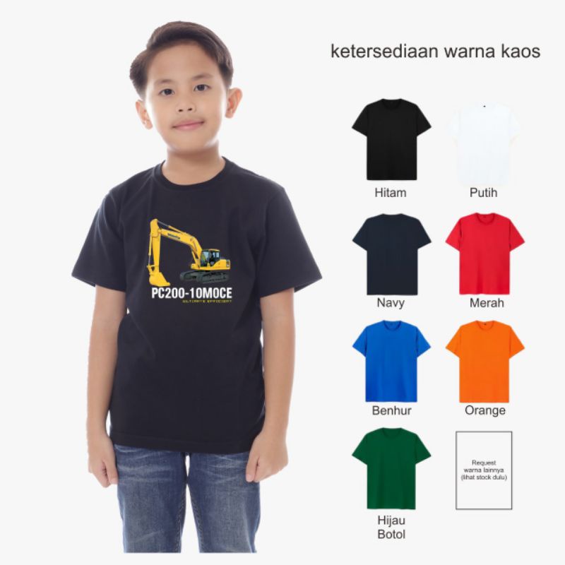 KAOS ANAK EXCAVATOR PC-200 KOMATSU ALAT BERAT