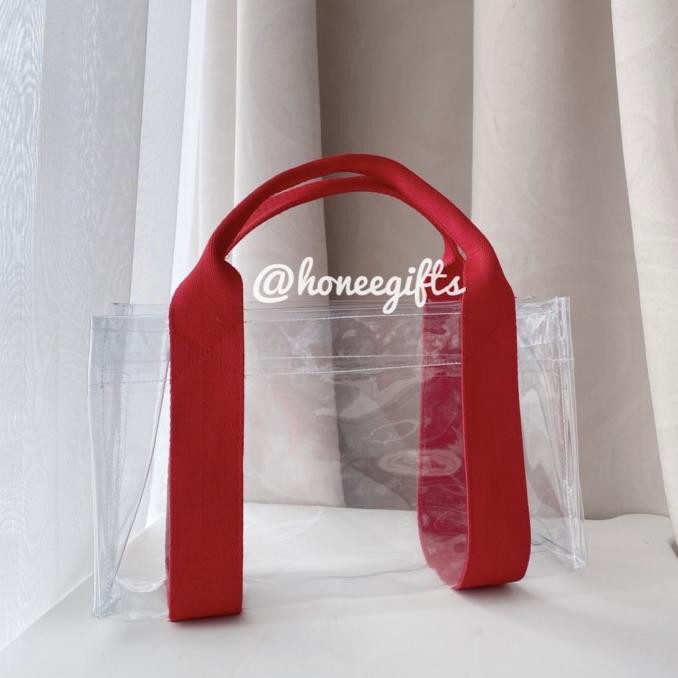 

Tas merah hampers natal clear handbag xmas goodie bag tote hitam kado