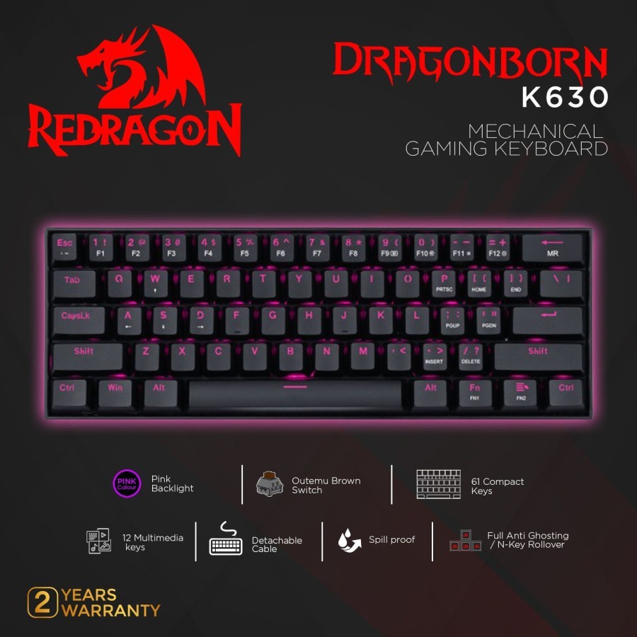 Mechanical Gaming Redragon Mechanical Gaming Keyboard DRAGONBORN - K630