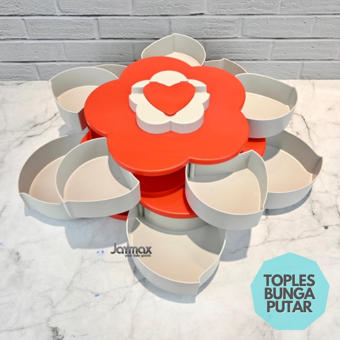 Toples Bunga Putar 2 susun / Toples Snack / Toples kue kering permen