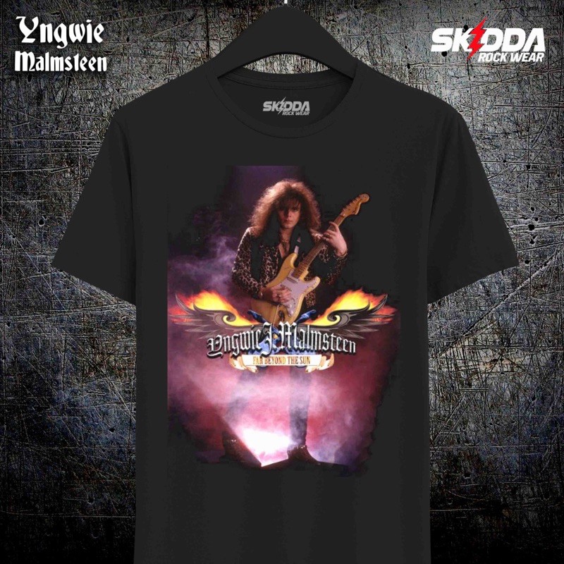 T Shirt Kaos Band Rock YNGWIE MALMSTEEN - Far Beyond the Sun - Premium Black NSA
