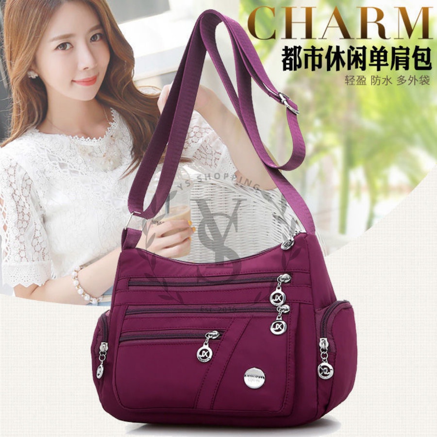 TAS SELEMPANG / TAS WANITA WANITA NYLON IMPORT HIGH QUALITY TW002 MG