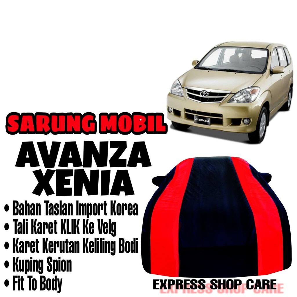 Sarung Mobil AVANZA List MERAH Body Cover Penutup XENIA Lama PREMIUM