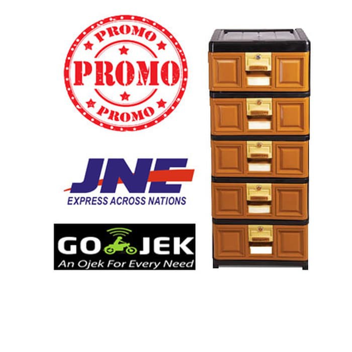 Lemari Plastik / Rak Plastik Serbaguna / Excel / Laci Plastik 5 Susun