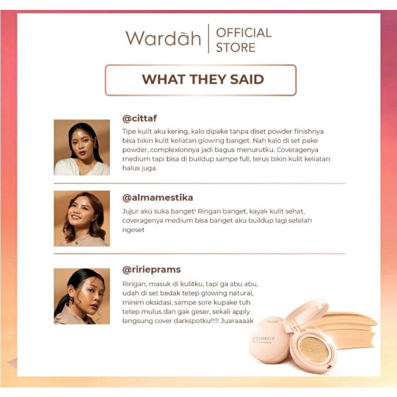 Wardah Colorfit Perfect Glow Cushion 100%Original