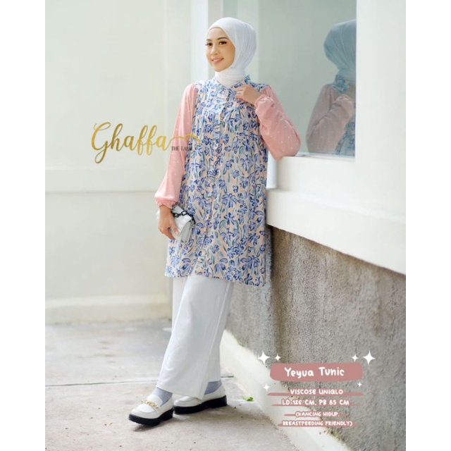 YEYUA TUNIC BY GHAFFA THE LABEL / TUNIK MOTIF WANITA MUSLIMAH / Baju wanita modern premium