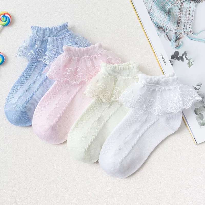 (Pimenova) kaos kaki anak renda polos kaos kaki anak renda korea , kids socks renda bunga halus