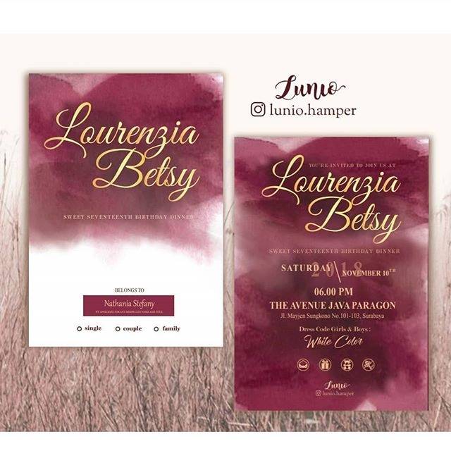 

Watercolor Maroon and White Invitation