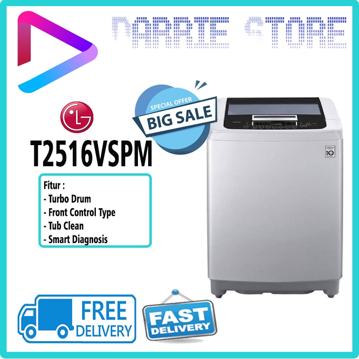 LG T2516VSPM MESIN CUCI TOP LOADING 16 KG T-2516VSPM T2516
