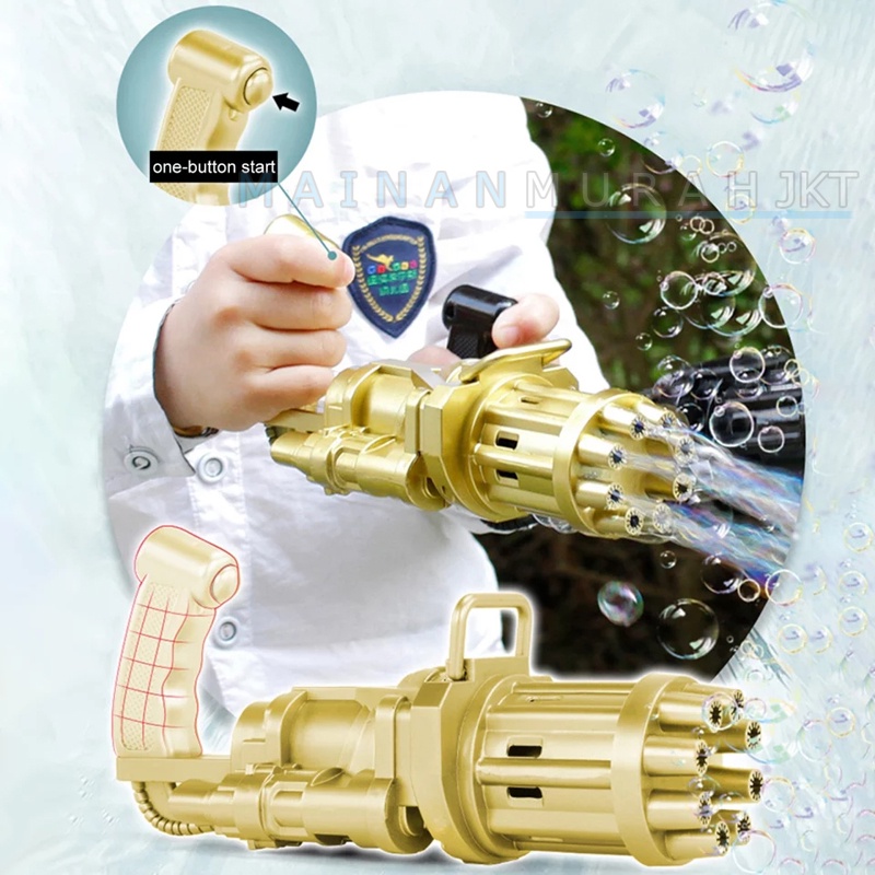 MAINANKEI  MAINAN ANAK PISTOL BUBBLE MACHINE JG-007 PISTOL GELEMBUNG GUN BUBBLE TEMBAKAN BUBBLE