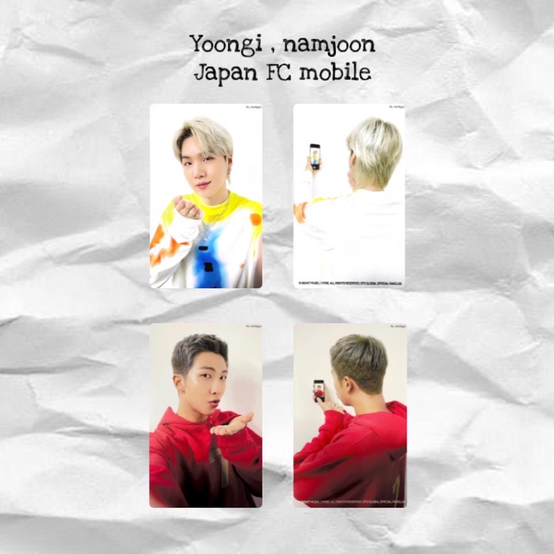 pc lenticular holo yoongi suga namjoon japan fc mobile