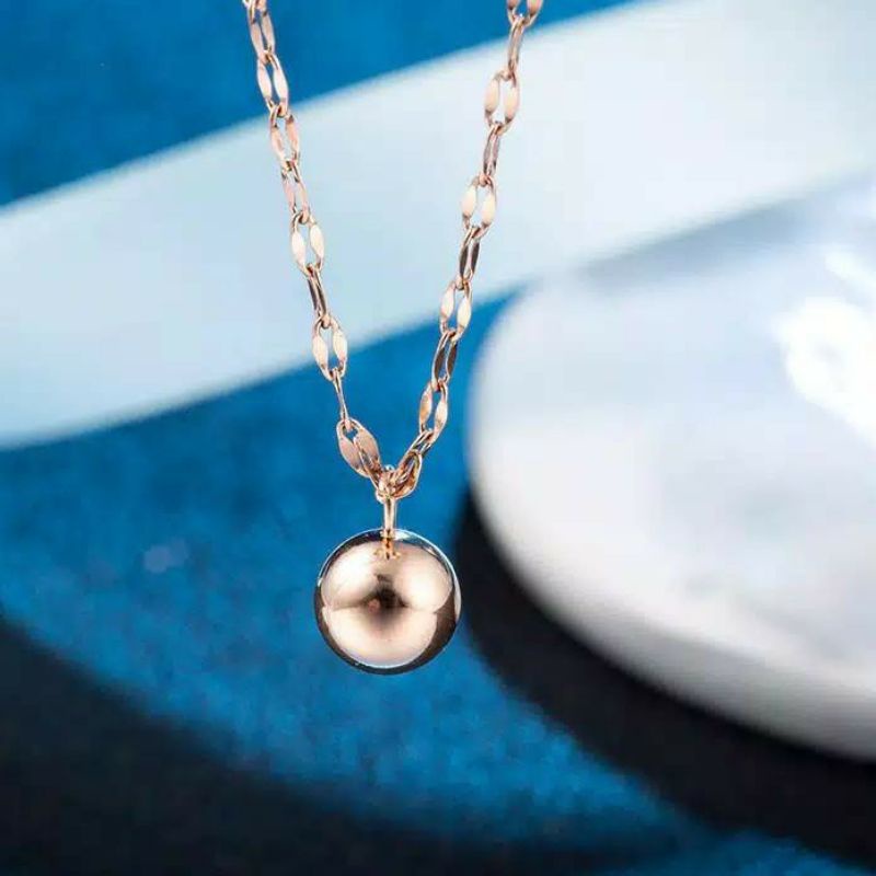 GG Kalung Bulat Bumi Bandul Gantung Titanium#KL-175BG