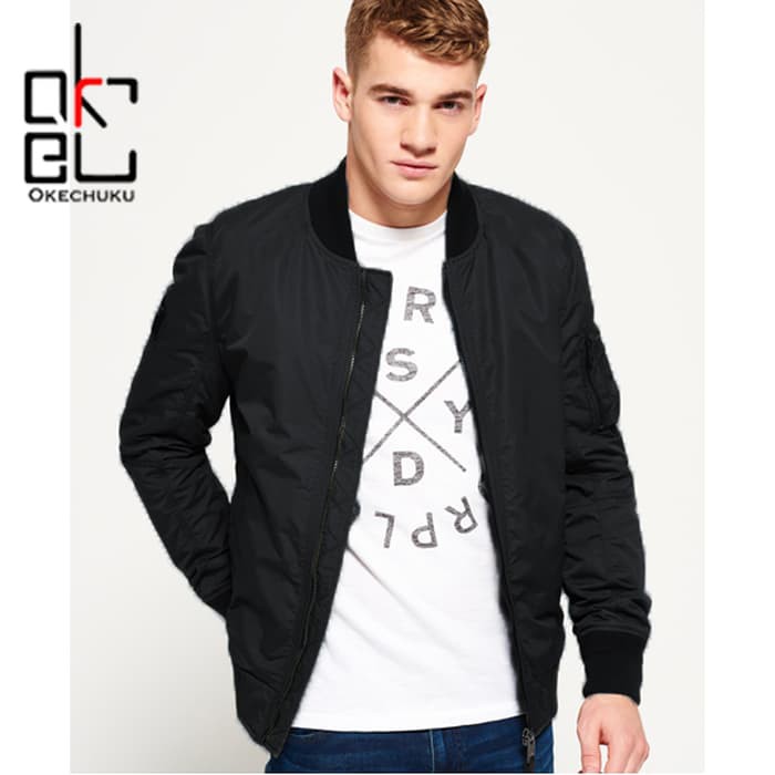 JAKET BOMBER/ JAKET PILOT/ JAKET DISTRO/ JAKET PARASUT/ - Hitam, S