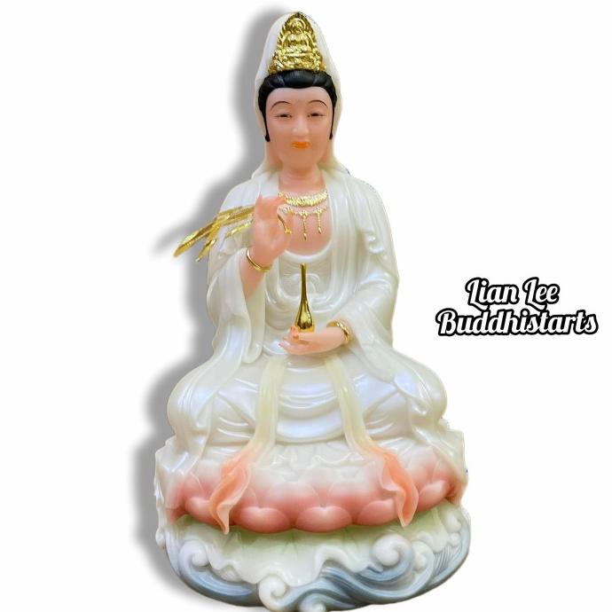 patung dewi kwan im / kwan im / avalokitesvara marmer 16 inch