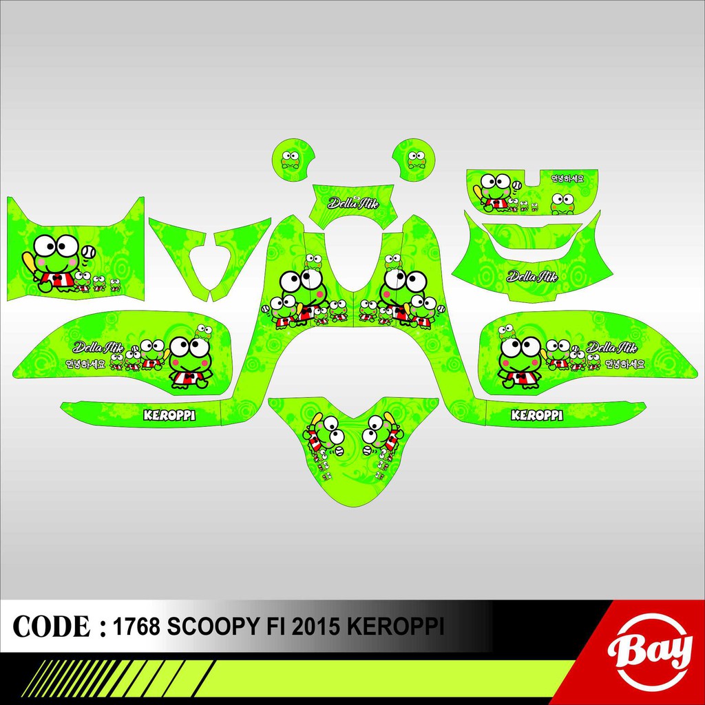 Decal Stiker Motor SCOOPY FI 2013 - 2015 KEROPPI Full Body Sticker Custom Variasi