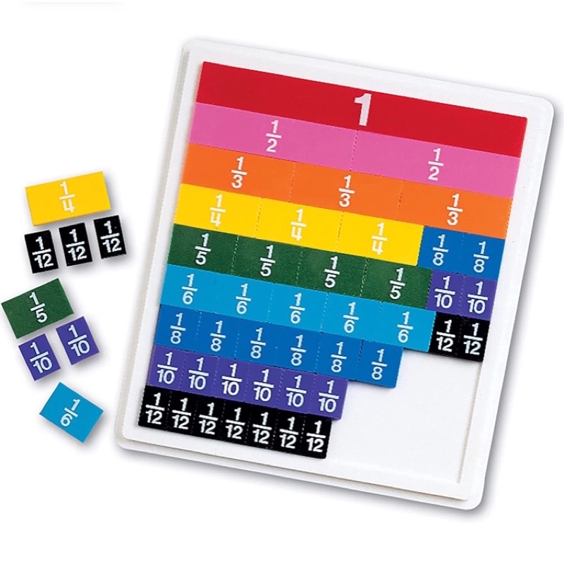 Learning Resources LER0615 Rainbow Fraction Plastic Tiles with Tray 10 x 12.8 x 1.3 inches