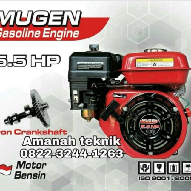 Mesin penggerak 5.5HP  4tak engine mugen GX 160