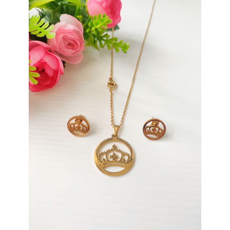 Kalung Set Anting Titanium Import12