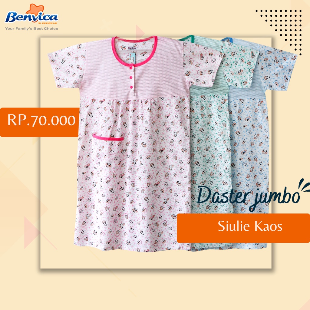 BAJU TIDUR DASTER KAOS JUMBO SIULIE - B