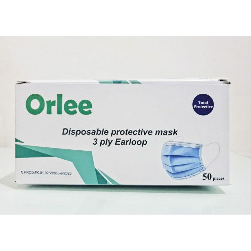 Masker Bedah Setara dengan Sensi Masker Bedah 3 Ply Earlop Disposable 1pack 50pcs