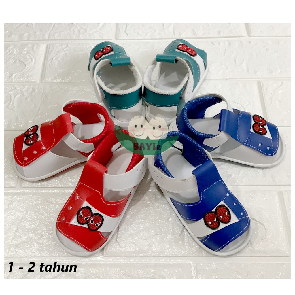 BAYIe - Sepatu Anak Bayi/Balita Laki-Laki/Perempuan Motif 2 SPIDERMAN C 61 usia 1 - 2 tahun